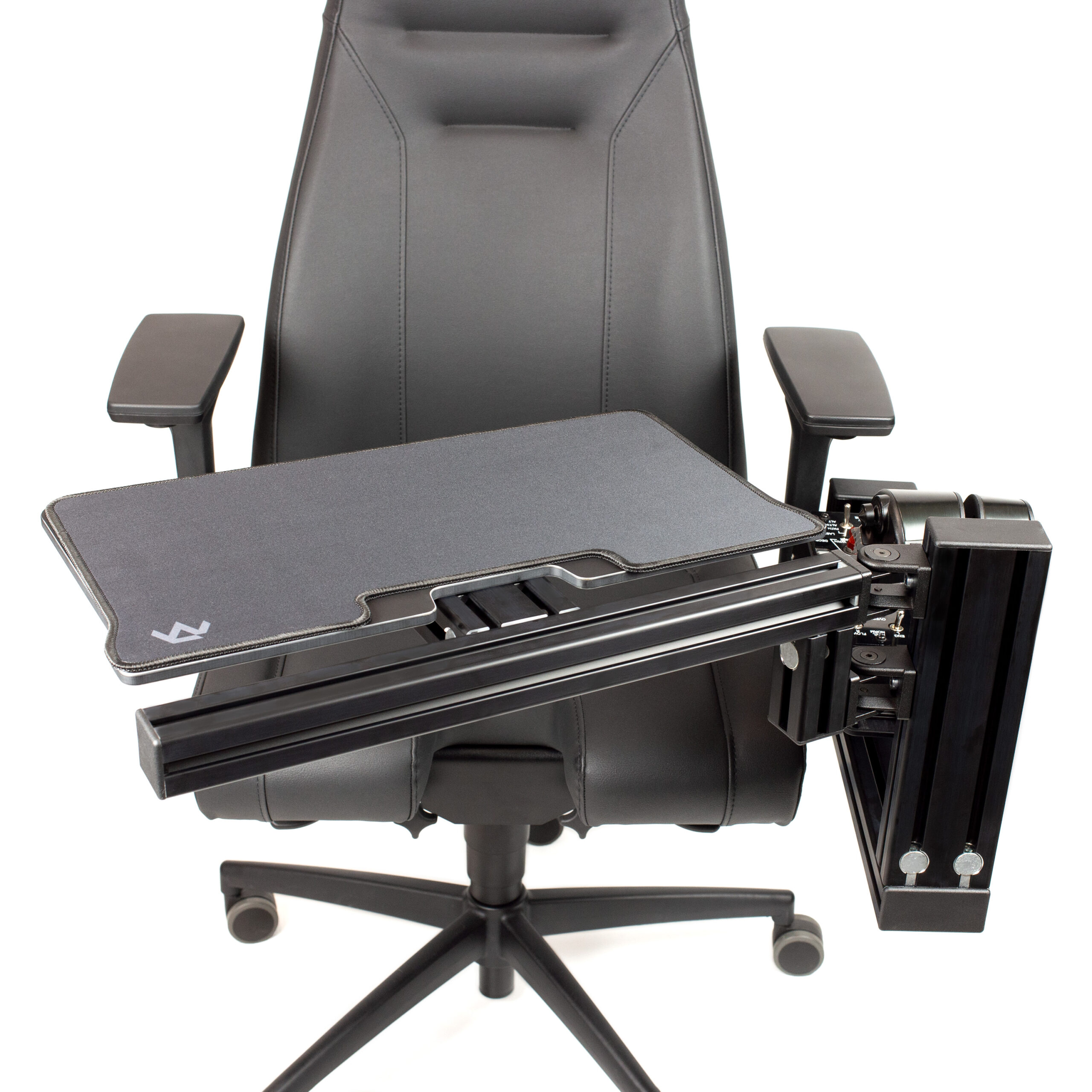 Black Office Chair Mounted Keyboard Tray